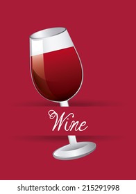 wine design over  red background vector illustration