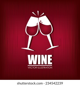 Wine design over red background, vector illustration