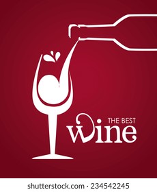 Wine design over red background, vector illustration
