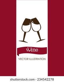 Wine design over red background, vector illustration