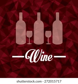 Wine design over red background, vector illustration.