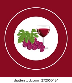 Wine design over red background, vector illustration.