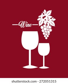 Wine design over red background, vector illustration.