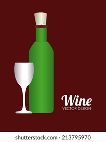 Wine design over red background,vector illustration