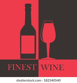 Wine design over  red and black background, vector illustration