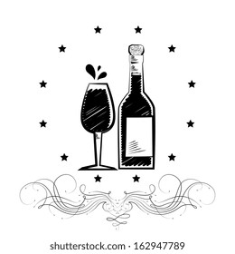 wine design over white background vector illustration 