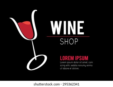 Wine Design symbol on black background 