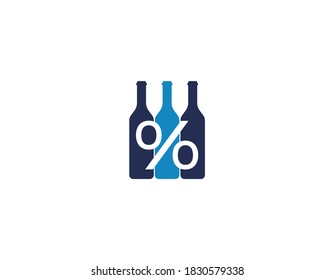 Wine discount logo design illustration	