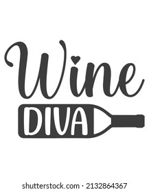 Wine Diva | funny wine, alcohol, drinking design