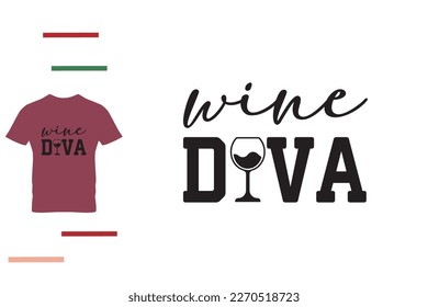 Wine diva t shirt design