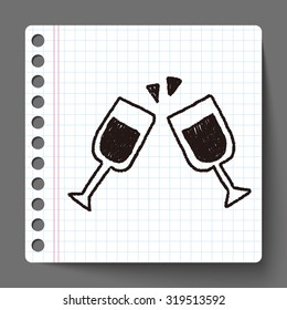 wine doodle drawing