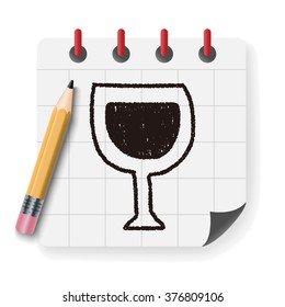 wine doodle drawing