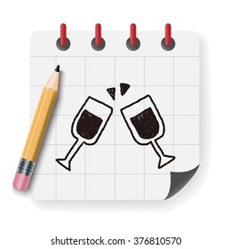 wine doodle drawing