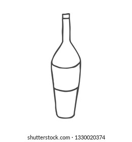 Wine doodle icon. Vector illustration isolated on white background.