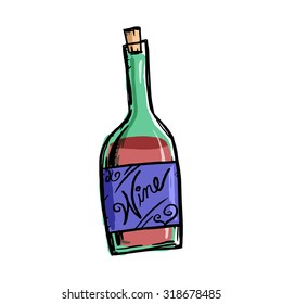 Wine doodle / sketch cartoon