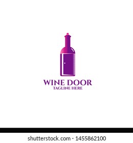 wine door logo vector icon ilustration