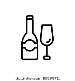 Wine, Drink, Alcohol Icon Logo Illustration Vector Isolated. Thanksgiving Icon-Set. Suitable for Web Design, Logo, App, and UI. Editable Stroke and Pixel Perfect. EPS 10.