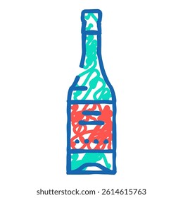 wine drink bottle doodle icon sketch vector. wine drink bottle sign. isolated symbol illustration