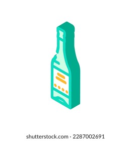 wine drink bottle isometric icon vector. wine drink bottle sign. isolated symbol illustration