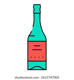 wine drink bottle line icon vector. wine drink bottle sign. isolated symbol illustration