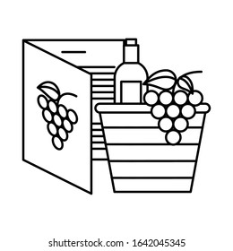 wine drink in card menu restaurant vector illustration design