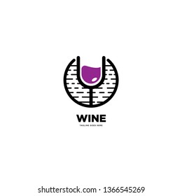 wine drink emblem logo template vector illustration - Vector