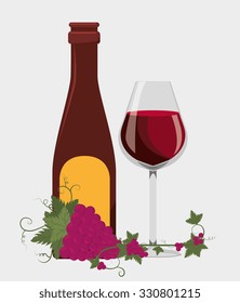 Wine drink graphic design with icons, vector illustration eps10