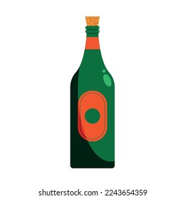 wine drink green bottle icon