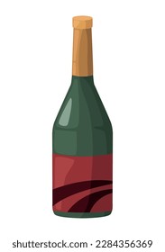 wine drink in green bottle icon