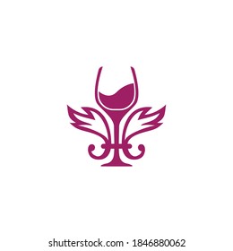 Wine drink icon design template vector isolated illustration