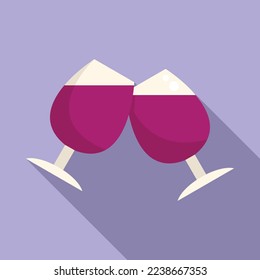 Wine drink icon flat vector. Party beer. Bar friend
