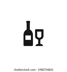Wine drink icon vector on a white background