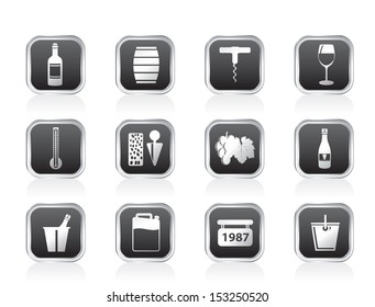 Wine and drink Icons - Vector Icon Set