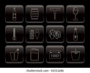 Wine and drink Icons - Vector Icon Set