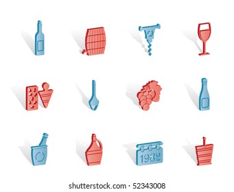 Wine and drink Icons - Vector Icon Set
