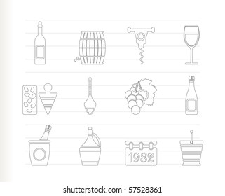 Wine and drink Icons - Vector Icon Set