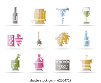 Wine and drink Icons - Vector Icon Set