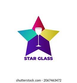 Wine drink logo design with gradient