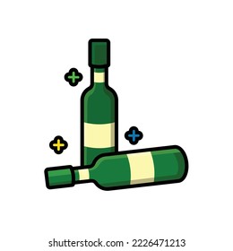 Wine drink party linear color icon