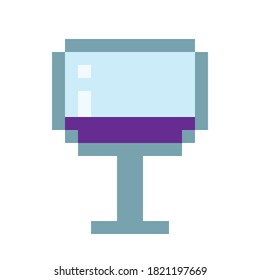 Arte de píxeles para beber vino. Arte de píxeles para vectores.
