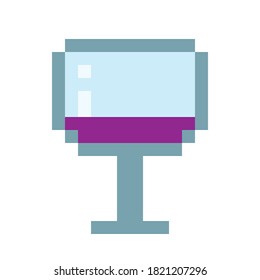 Wine drink pixel art. Vector pixel art.