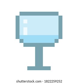 Wine drink pixel art. Vector pixel art.