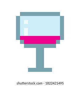 Wine drink pixel art. Vector pixel art.