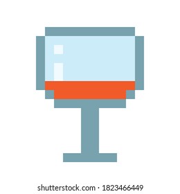 Wine drink pixel art. Vector pixel art.