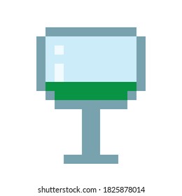 Wine drink pixel art. Vector pixel art.