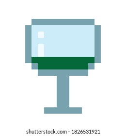 Wine drink pixel art. Vector pixel art.
