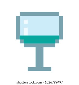Wine drink pixel art. Vector pixel art.