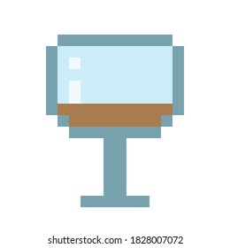 Wine drink pixel art. Vector pixel art.