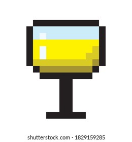 Wine drink pixel art. Vector pixel art.