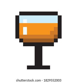 Wine drink pixel art. Vector pixel art.